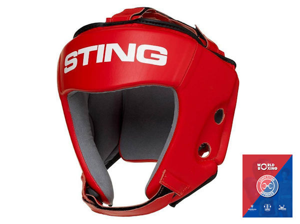 Sting England Boxing Approved Competition Head Guard Red